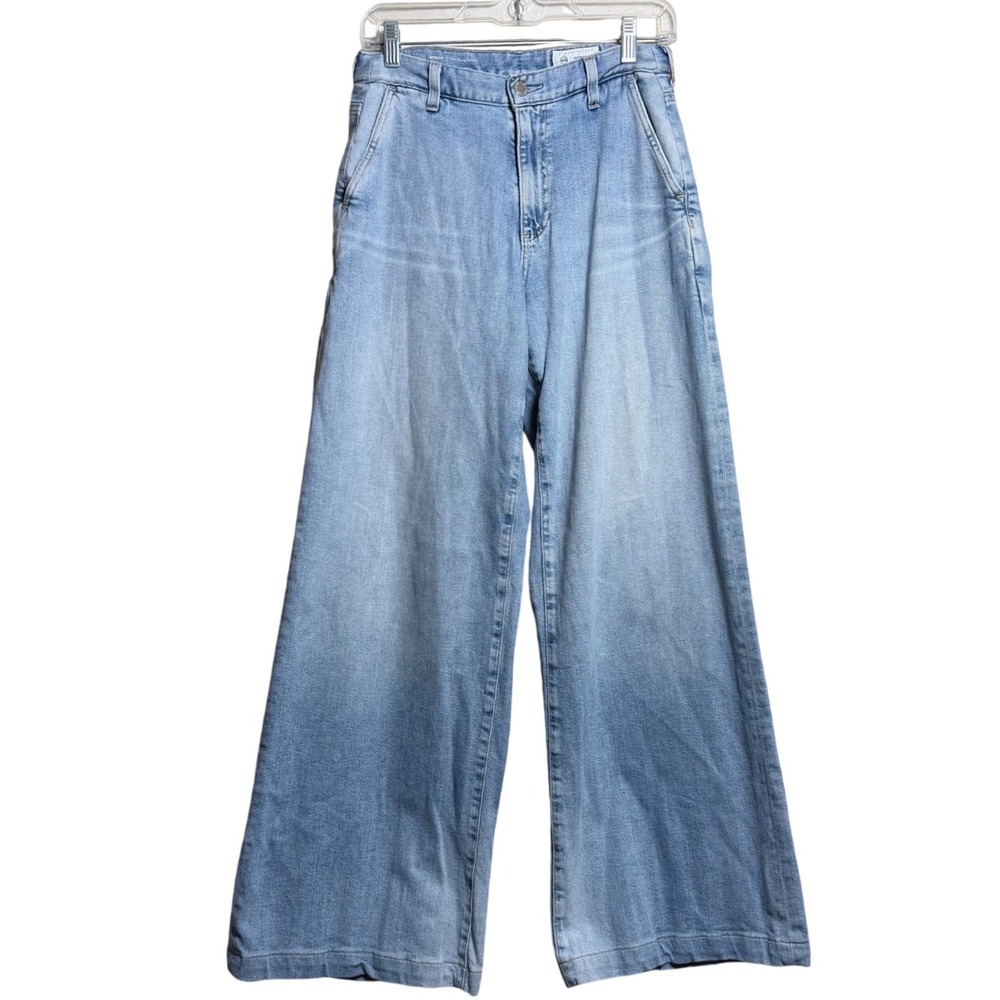 AG Adriano Goldschmied Stella Low Slung Palazzo Jeans Light Wash 26 Japanese
